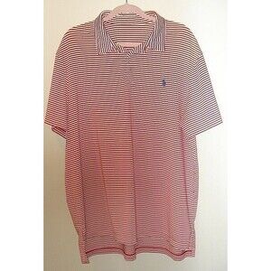 Ralph Lauren Golf Polo Red White Lightweight Pull Over Shirt Mens SIZE XXL